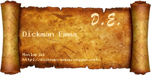 Dickman Emma névjegykártya